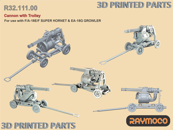 F/A-18E/F Super Hornet & EA-18G Growler Cannon with Trolley for Trumpeter Kit - 1/32 | R32.111.00