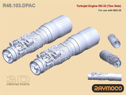 R48.103.DPAC  1/48 MiG-29 Engine RD-33 (2 Sets).