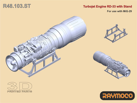 R48.103.ST  1/48 MiG-29 Engine RD-33 with Stand.