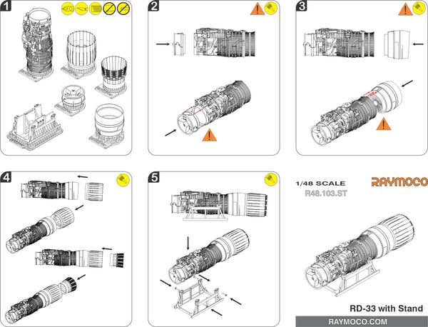 R48.103.ST  1/48 MiG-29 Engine RD-33 with Stand.