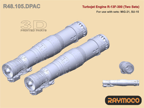 R48.105.DPAC  1/48 MiG-21 Engine R-13F-300 (2 Sets).