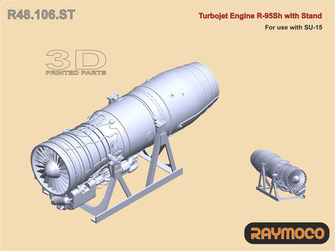R48.106.ST  1/48 SU-25 Engine R-95Sh with Stand.