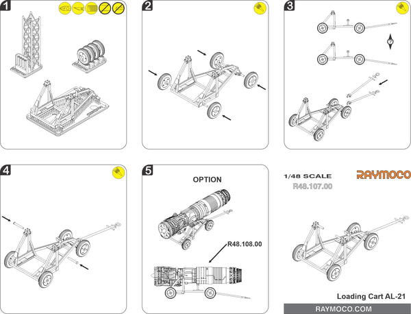 R48.107.00  1/48 Loading Cart AL-21. For use with SU-17 Engine AL-21F-3