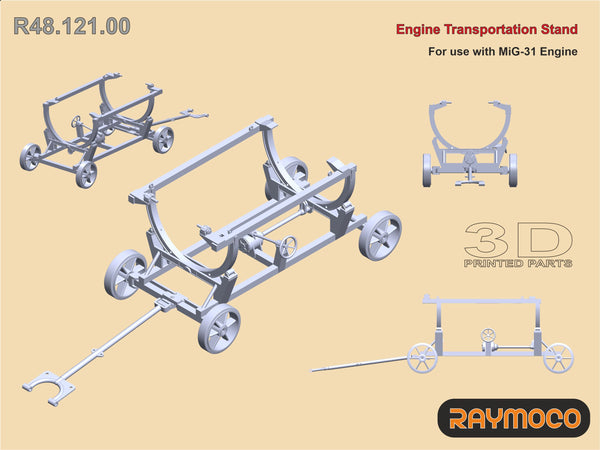 R48.121.00  1/48 MiG-31 Engine Transportation Stand.