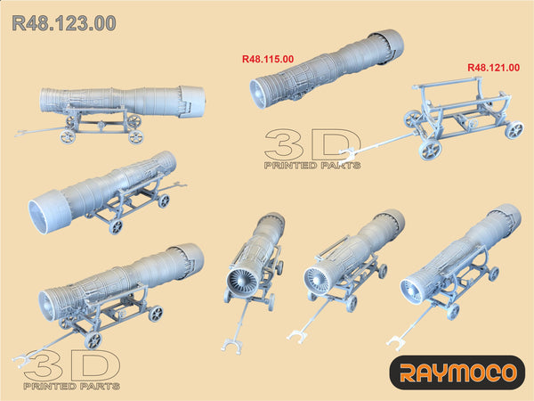 R48.123.00  1/48 MiG-31 Engine D-30F6 with Engine Transportation Stand. Recommended Kit - AMK