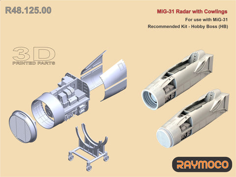 R48.125.00  1/48 MiG-31 Radar with Cowlings. Recommended Kit-Hobby Boss (HB)