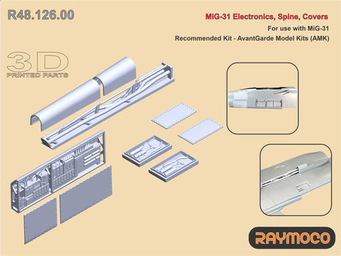 R48.126.00  1/48 MiG-31 Electronics, Spine, Covers. Recommended Kit - AMK