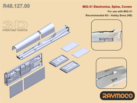 R48.127.00  1/48 MiG-31 Electronics, Spine, Covers. Recommended Kit - HB