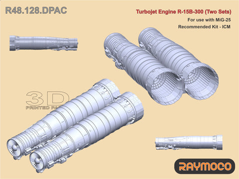 R48.128.DPAC  1/48 MiG-25 Engine R-15B-300 (2 Sets). Recommended Kit - ICM