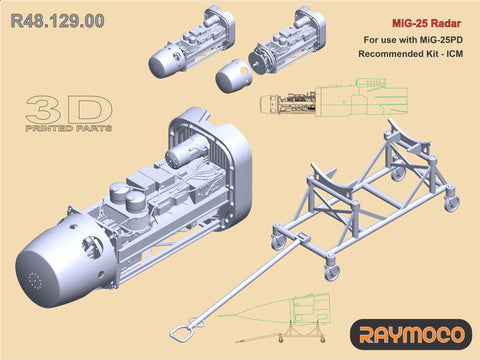 R48.129.00  1/48 MiG-25 Radar. For use with MIG-25PD. Recommended Kit-ICM