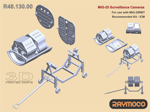 R48.130.00  1/48 MiG-25 Surveillance Cameras. For use with MIG-25RBT. Recommended Kit-ICM