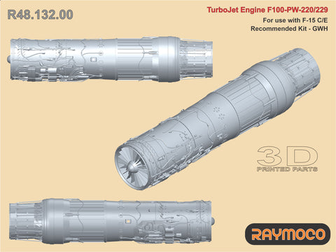 R48.132.00  1/48 F-15 Engine F100-PW-220/229. For use with F-15 C/E. Recommended Kit - GWH