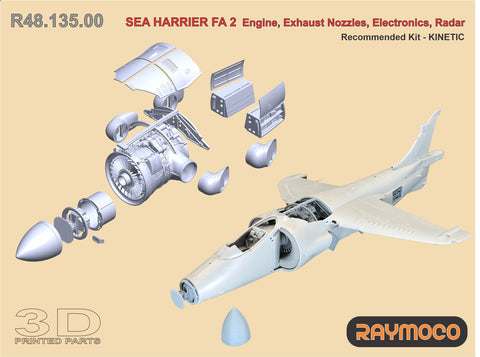 R48.135.00  1/48 SEA HARRIER FA 2 Engine, Exhaust Nozzles, Electronics, Radar. Recommended Kit - KINETIC