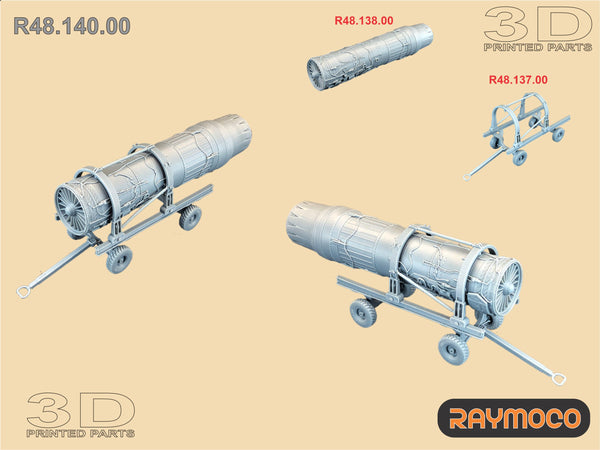 R48.140.00  1/48 F-15 Engine F100-PW-229 with Engine Trailer. For use with F-15 I. Recommended Kit - GWH