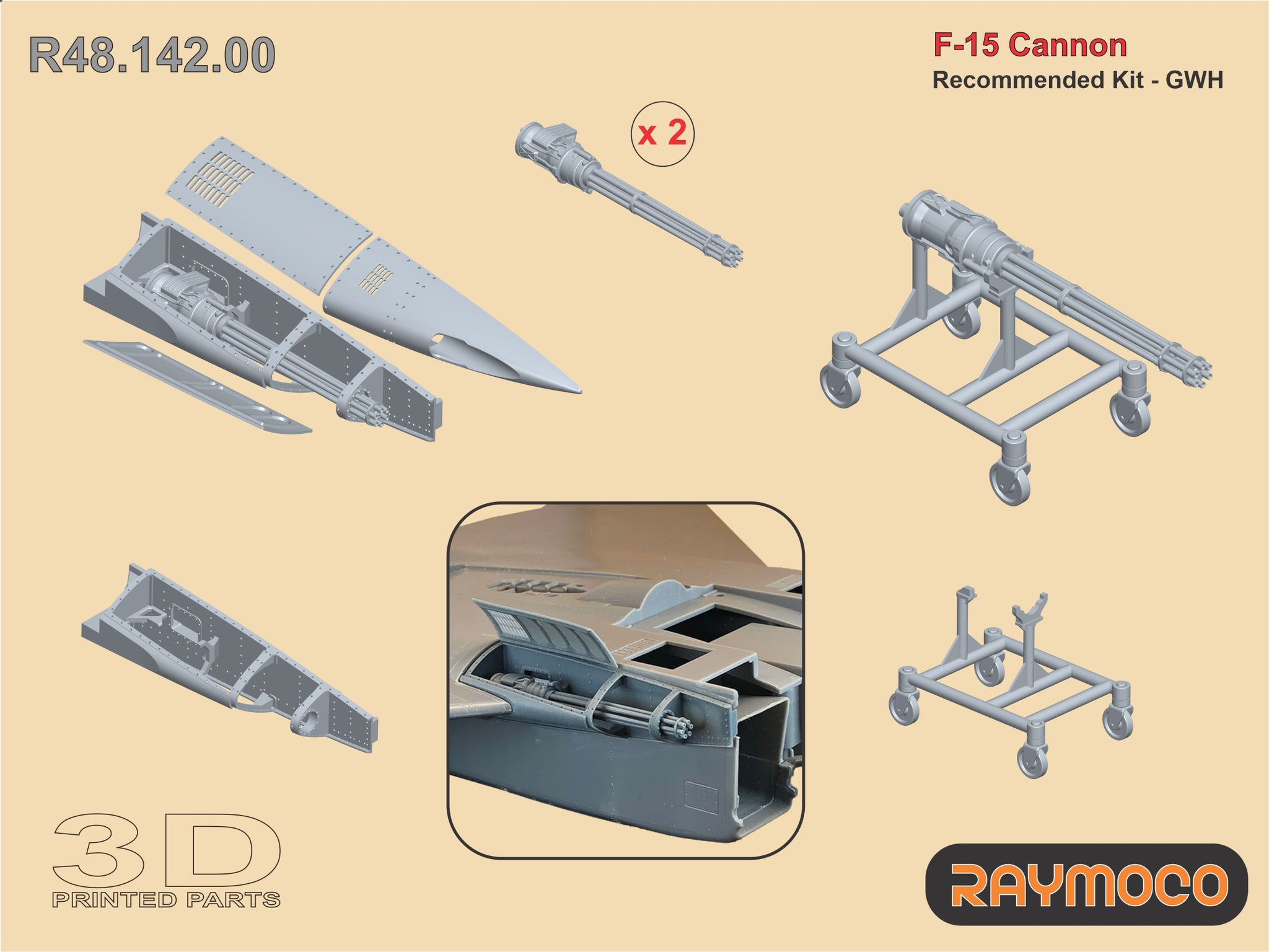 R48.142.00  1/48 F-15 Cannon. Recommended Kit-GWH