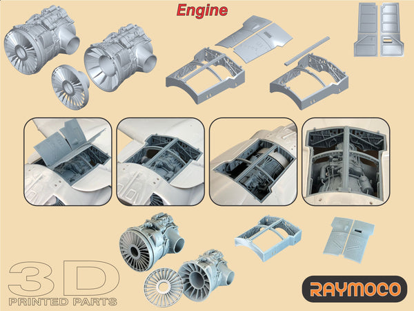 R48.145.00  1/48 Harrier GR Mk.7 Engine, Exhaust Nozzles, Electronics, ARBS. Recommended Kit - HASEGAWA