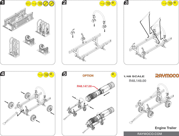 R48.150.00  1/48 F-4 PHANTOM II  Engine J79-GE-10 with Engine Trailer.