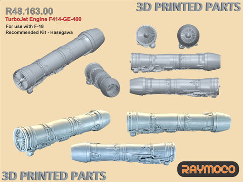 R48.163.00  1/48 F-18 Turbo Jet Engine F414-GE-400. Recommended Kits - Hasegawa
