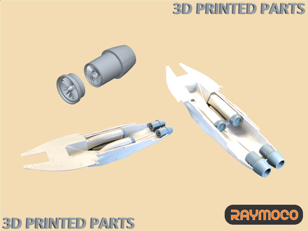 R48.164.00  1/48 F/A-18E/F & EA-18G Engine Fan & Nozzle (2 Sets). Recommended Kits - Hasegawa