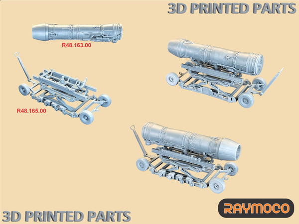 R48.166.00  1/48 F-18 Turbo Jet Engine F414-GE-400 with Trailer. Recommended Kits - Hasegawa