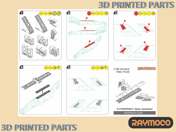 R48.170.00  1/48 F-4 (J/C/S/D) Phantom II Spine, Hydraulics. Recommended Kit-ZOUKEI-MURA