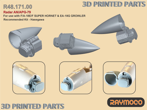 R48.171.00  1/48 F/A-18E/F & EA-18G Radar. Recommended Kits - Hasegawa