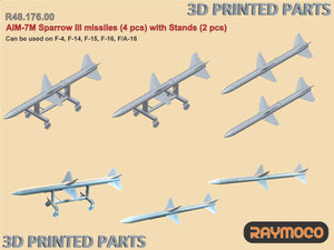 R48.176.00  1/48 AIM-7M Sparrow III Missiles (4 pcs) with Stands (2 pcs)