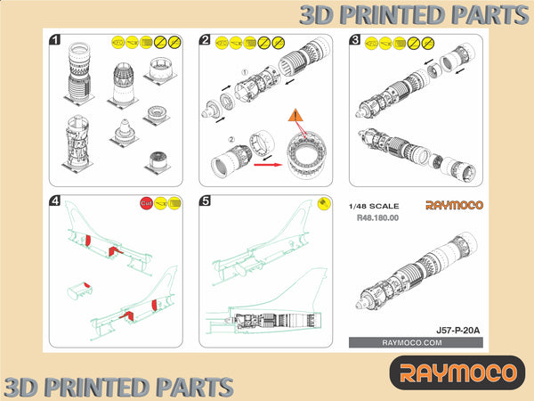 R48.182.00  1/48 F-8 Crusader Turbojet Engine J57-P-20A with Trailer. Recommended Kits - Hasegawa