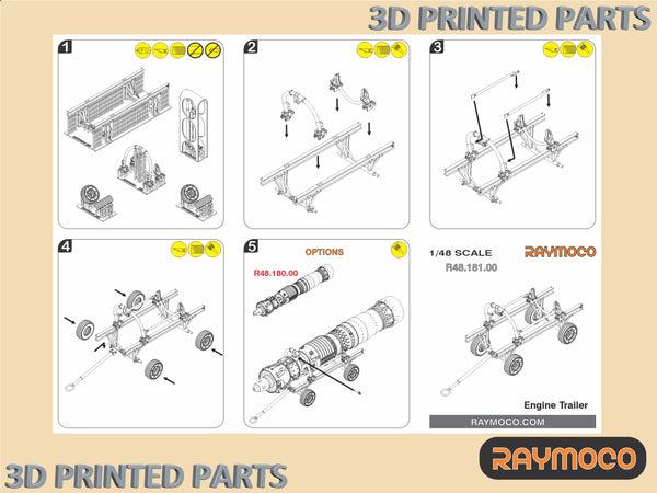 R48.182.00  1/48 F-8 Crusader Turbojet Engine J57-P-20A with Trailer. Recommended Kits - Hasegawa