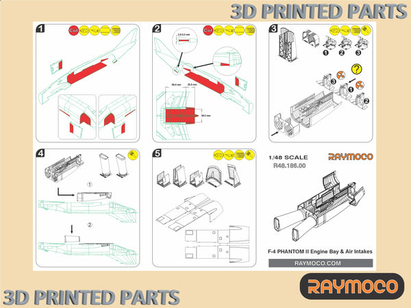 F-4 Phantom II Engine Bay & Air Intakes for Hasegawa Kits - 1/48 | R48.186.00