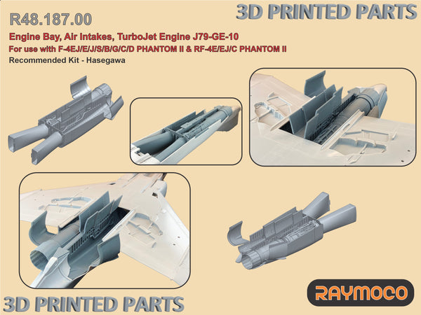 F-4 Phantom II Engine Bay, Air Intakes, Engine J79-GE-10 for Hasegawa Kits - 1/48 | R48.187.00