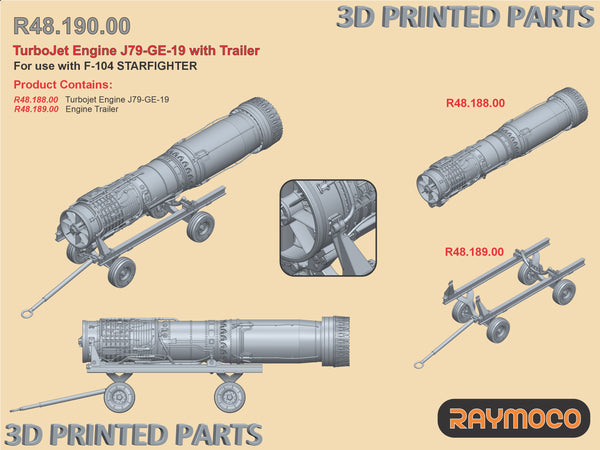F-104 STARFIGHTER Turbojet Engine with Trailer for Hasegawa Kit - 1/48 | R48.190.00