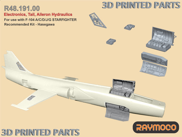 F-104 A/C/D/J/G STARFIGHTER Electronics, Tail, Aileron Hydraulics for Hasegawa Kit - 1/48 | R48.191.00