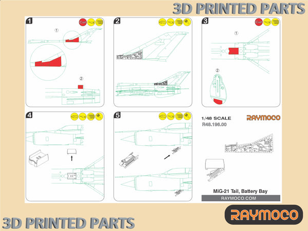 MiG-21 PF/PFM Tail, Battery Bay for Eduard Kits - 1/48 | R48.196.00