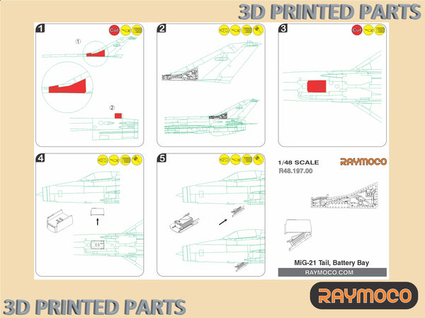 MiG-21F-13 Tail, Battery Bay for Eduard Kits - 1/48 | R48.197.00