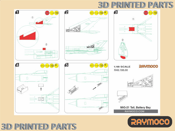 MiG-21 MF/R Tail, Battery Bay for Eduard Kits - 1/48 | R48.198.00