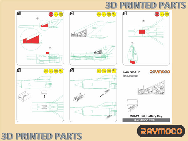 MiG-21 SMT/bis Tail, Battery Bay for Eduard Kits - 1/48 | R48.199.00