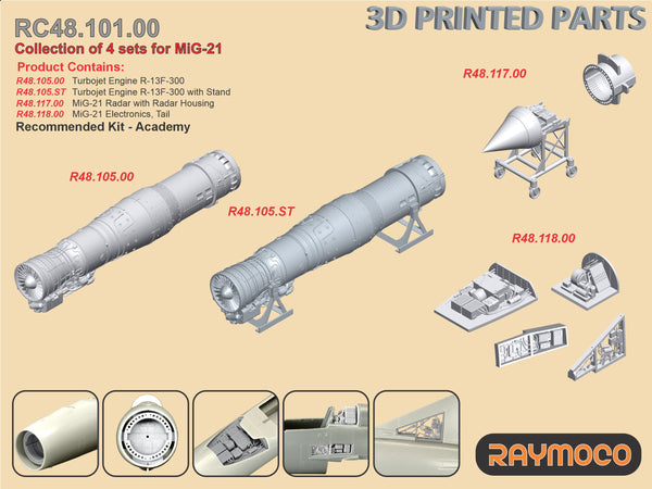 Collection of 4 sets for MiG-21 - 1/48 | RC48.101.00