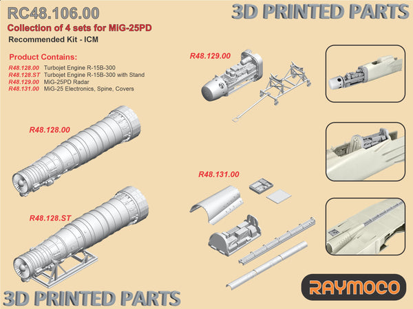 Collection of 4 sets for MiG-25PD for ICM - 1/48 | RC48.106.00