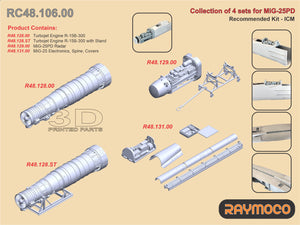 RC48.106.00  1/48 Collection of 4 sets for MiG-25PD. Recommended Kit - ICM