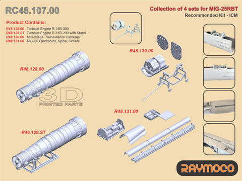 RC48.107.00  1/48 Collection of 4 sets for MiG-25RBT. Recommended Kit - ICM