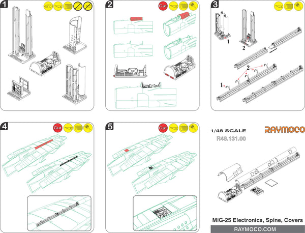 RC48.107.00  1/48 Collection of 4 sets for MiG-25RBT. Recommended Kit - ICM