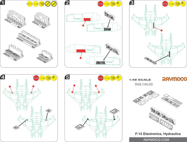 RC48.108.00  1/48 Collection of 5 sets for F-15 C/E. Recommended Kits - GWH