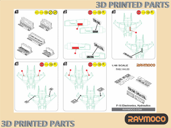 Collection of 5 sets for F-15 C/E for Great Wall Hobby Kit - 1/48 | RC48.108.00