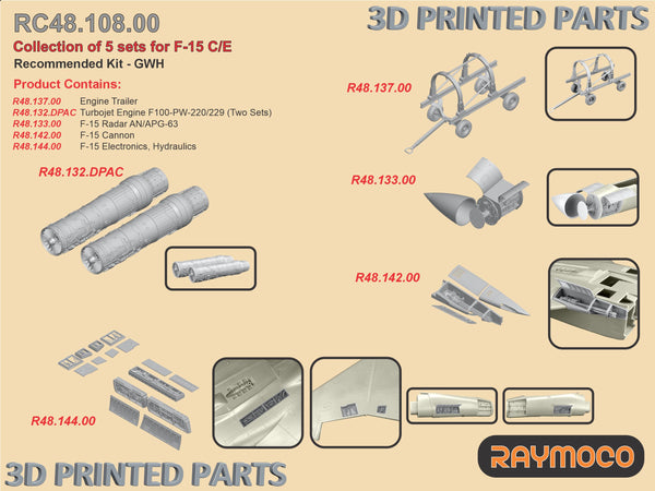 Collection of 5 sets for F-15 C/E for Great Wall Hobby Kit - 1/48 | RC48.108.00
