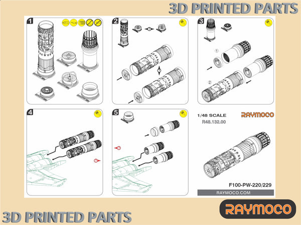 Collection of 5 sets for F-15 C/E for Great Wall Hobby Kit - 1/48 | RC48.108.00
