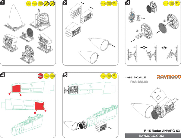 RC48.108.00  1/48 Collection of 5 sets for F-15 C/E. Recommended Kits - GWH