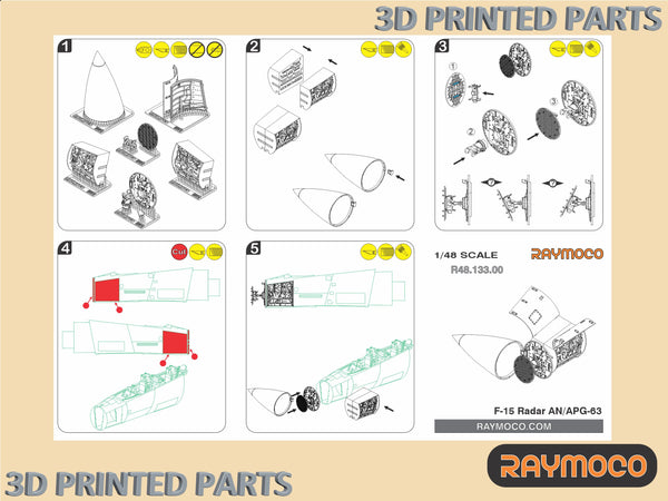 Collection of 5 sets for F-15 C/E for Great Wall Hobby Kit - 1/48 | RC48.108.00