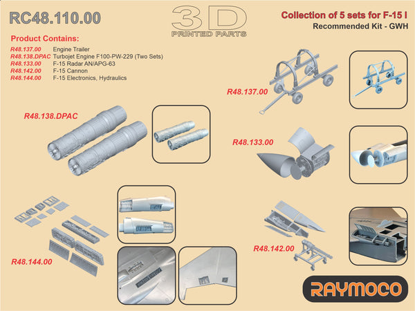 RC48.110.00  1/48 Collection of 5 sets for F-15 I. Recommended Kits - GWH